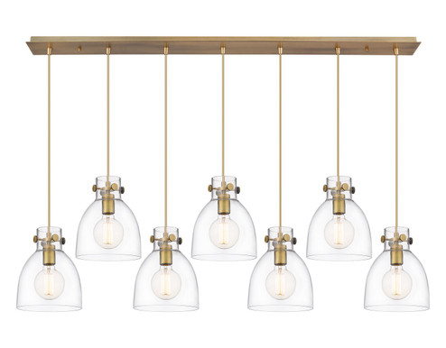 Downtown Urban Seven Light Linear Pendant in Brushed Brass (405|127-410-1PS-BB-G412-8CL)
