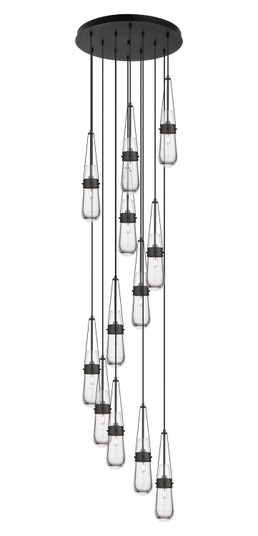 Downtown Urban 12 Light Pendant in Matte Black (405|126-452-1P-BK-G452-4CL)