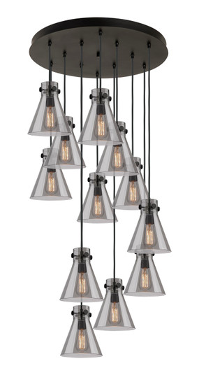 Downtown Urban 12 Light Pendant in Matte Black (405|126-410-1PS-BK-G411-8SM)