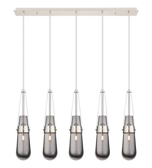 Downtown Urban Five Light Linear Pendant in Polished Nickel (405|125-452-1P-PN-G452-4SM)