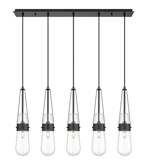 Downtown Urban Five Light Linear Pendant in Matte Black (405|125-452-1P-BK-G452-4CL)