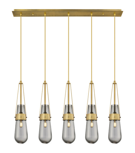 Downtown Urban LED Linear Pendant in Brushed Brass (405|125-452-1P-BB-G452-4SM)