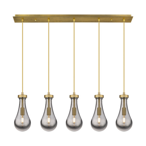 Downtown Urban Five Light Linear Pendant in Brushed Brass (405|125-451-1P-BB-G451-5SM)