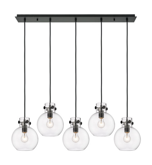 Downtown Urban Five Light Linear Pendant in Matte Black (405|125-410-1PS-BK-G410-8CL)