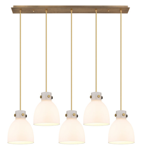 Downtown Urban Nine Light Linear Pendant in Brushed Brass (405|125-410-1PS-BB-G412-8WH)