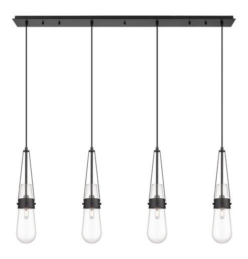 Downtown Urban Four Light Linear Pendant in Matte Black (405|124-452-1P-BK-G452-4CL)