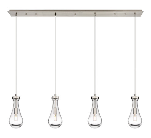 Downtown Urban Four Light Linear Pendant in Brushed Satin Nickel (405|124-451-1P-SN-G451-5CL)