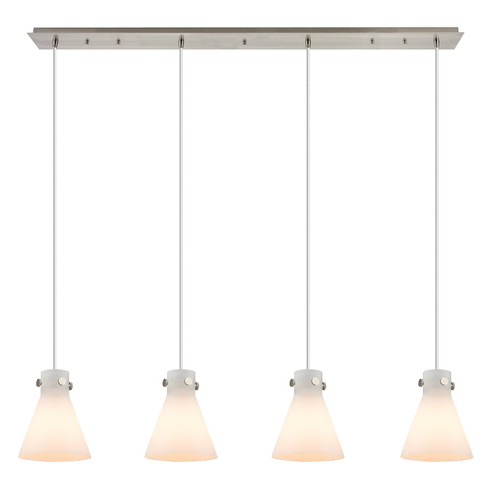 Downtown Urban Four Light Linear Pendant in Brushed Satin Nickel (405|124-410-1PS-SN-G411-8WH)