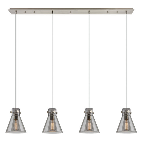 Downtown Urban Four Light Linear Pendant in Brushed Satin Nickel (405|124-410-1PS-SN-G411-8SM)