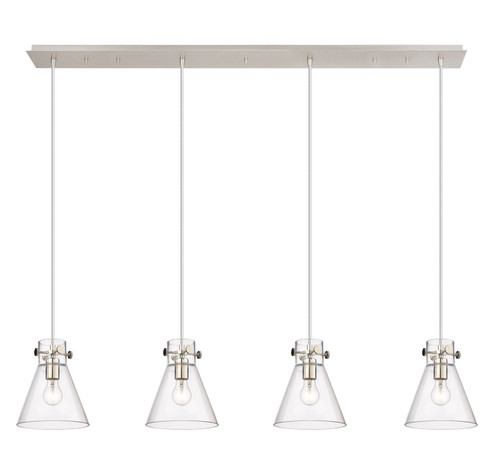 Downtown Urban Four Light Linear Pendant in Polished Nickel (405|124-410-1PS-PN-G411-8CL)