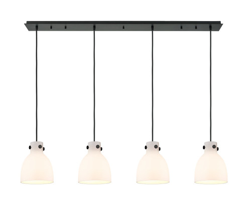 Downtown Urban Four Light Linear Pendant in Matte Black (405|124-410-1PS-BK-G412-8WH)