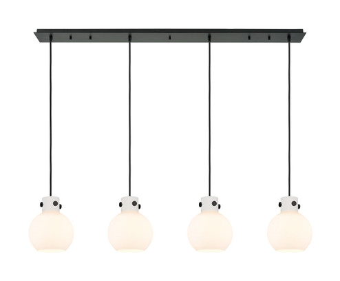 Newton Six Light Linear Pendant in Matte Black (405|124-410-1PS-BK-G410-8WH)