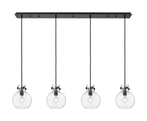 Downtown Urban Four Light Linear Pendant in Matte Black (405|124-410-1PS-BK-G410-8CL)