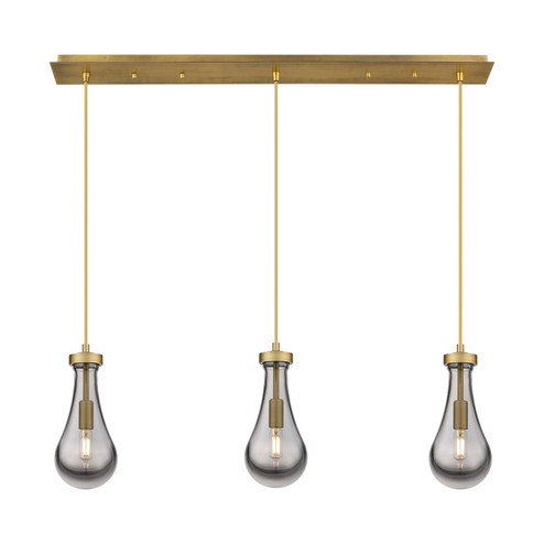 Downtown Urban Three Light Linear Pendant in Brushed Brass (405|123-451-1P-BB-G451-5SM)