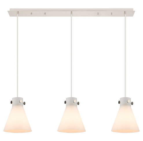 Downtown Urban Nine Light Linear Pendant in Polished Nickel (405|123-410-1PS-PN-G411-8WH)