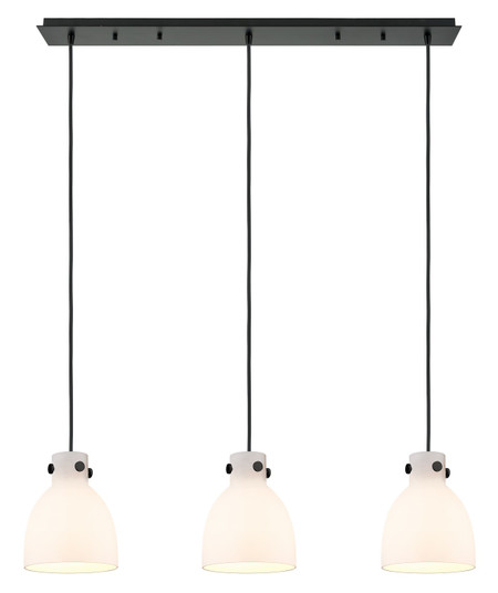 Downtown Urban Three Light Linear Pendant in Matte Black (405|123-410-1PS-BK-G412-8WH)