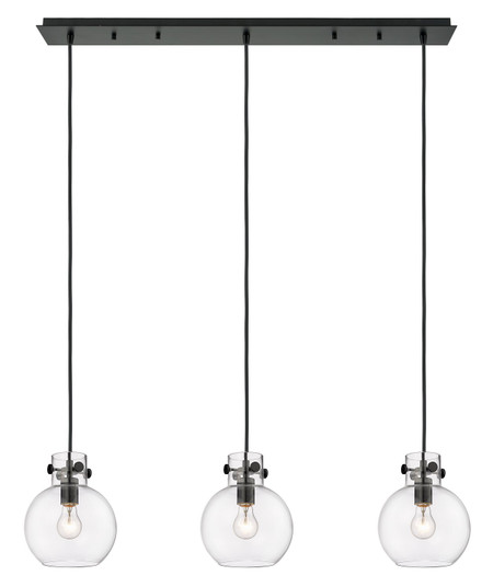 Downtown Urban Three Light Linear Pendant in Matte Black (405|123-410-1PS-BK-G410-8CL)