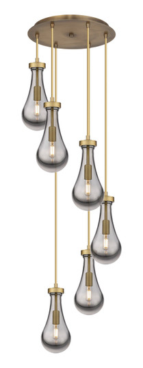 Downtown Urban Six Light Pendant in Brushed Brass (405|116-451-1P-BB-G451-5SM)