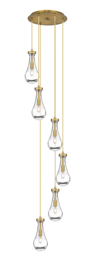 Downtown Urban Six Light Pendant in Brushed Brass (405|116-451-1P-BB-G451-5CL)