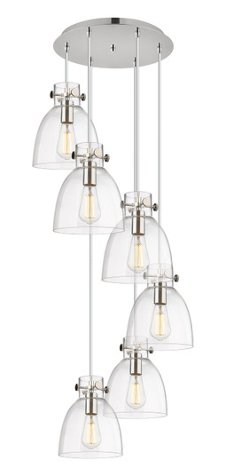 Downtown Urban Six Light Pendant in Polished Nickel (405|116-410-1PS-PN-G412-8CL)