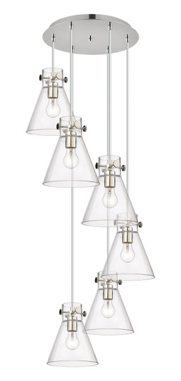 Downtown Urban Six Light Pendant in Polished Nickel (405|116-410-1PS-PN-G411-8CL)