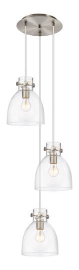 Downtown Urban Three Light Pendant in Brushed Satin Nickel (405|113-410-1PS-SN-G412-8CL)