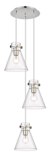 Downtown Urban Three Light Pendant in Polished Nickel (405|113-410-1PS-PN-G411-8CL)
