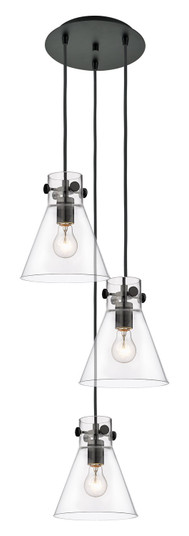 Downtown Urban Three Light Pendant in Matte Black (405|113-410-1PS-BK-G411-8CL)