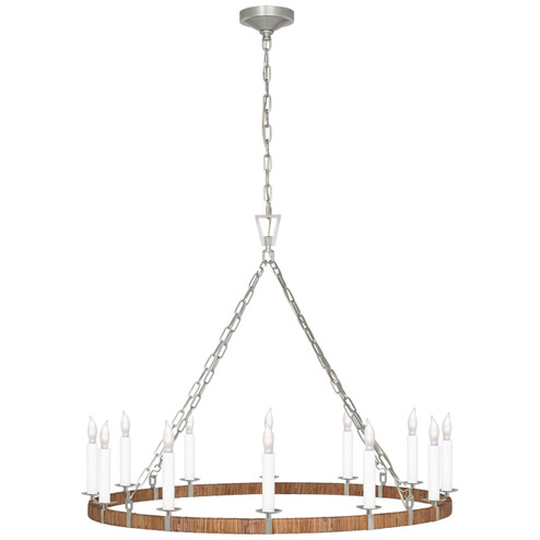 Darlana Wrapped LED Chandelier in Polished Nickel and Natural Rattan (268|CHC 5873PN/NRT)