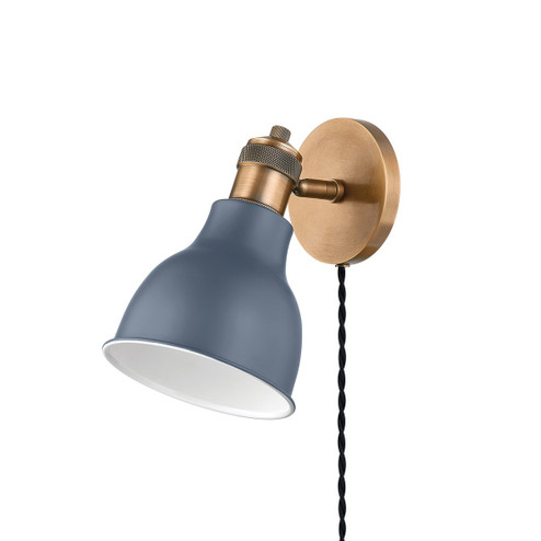 Makin One Light Wall Sconce in Patina Brass/Slate Blue (67|PTL1210-PBR/SBL)