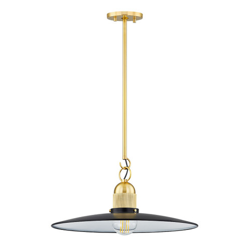Leanna One Light Pendant in Aged Brass/Soft Black (428|H793701-AGB/SBK)