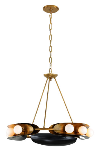 Hopper Nine Light Chandelier in Vintage Brass/Black Brass (68|271-09-VB/BBR)