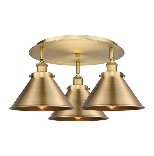 Ballston Urban Three Light Semi-Flush Mount in Brushed Brass (405|916-3C-BB-M10-BB)