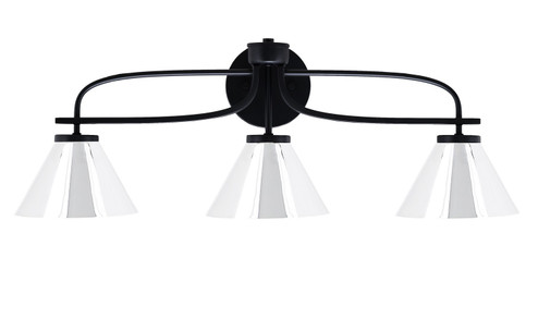 Cavella Three Light Bath Bar in Matte Black (200|3913-MB-421-CH)