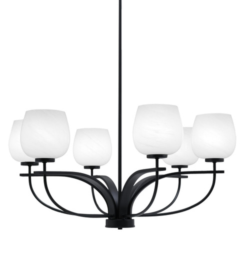 Cavella Six Light Chandelier in Matte Black (200|3906-MB-4811)