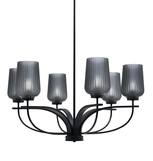 Cavella Six Light Chandelier in Matte Black (200|3906-MB-4252)