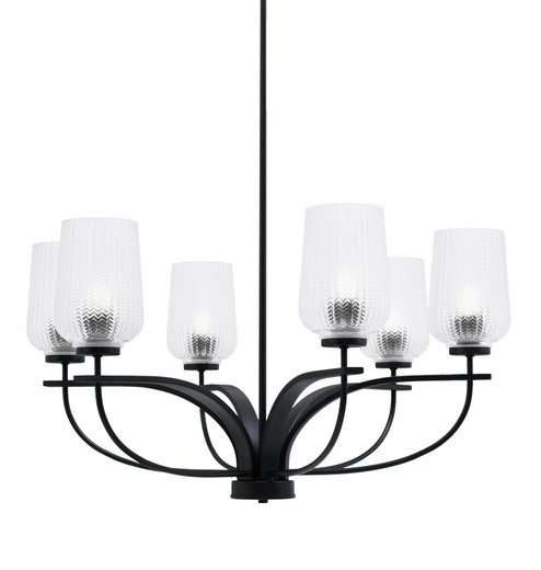 Cavella Six Light Chandelier in Matte Black (200|3906-MB-4250)