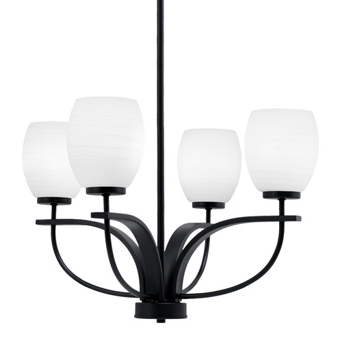 Cavella Four Light Chandelier in Matte Black (200|3904-MB-615)