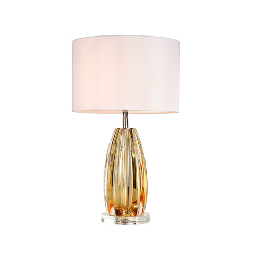 Cognac One Light Table Lamp in Clear Amber Glass (175|TLG3119)