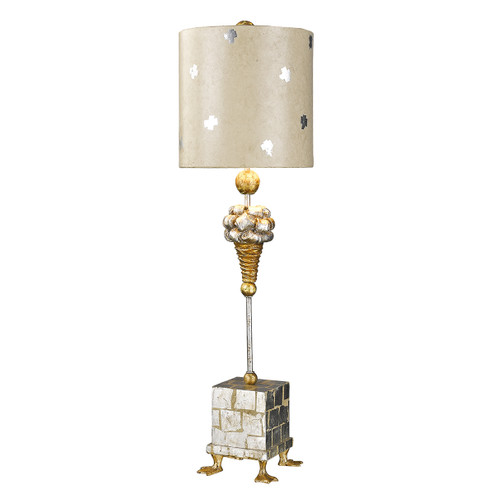 Pompadour X One Light Table Lamp in Gold And Silver Leaf (175|TA1258)