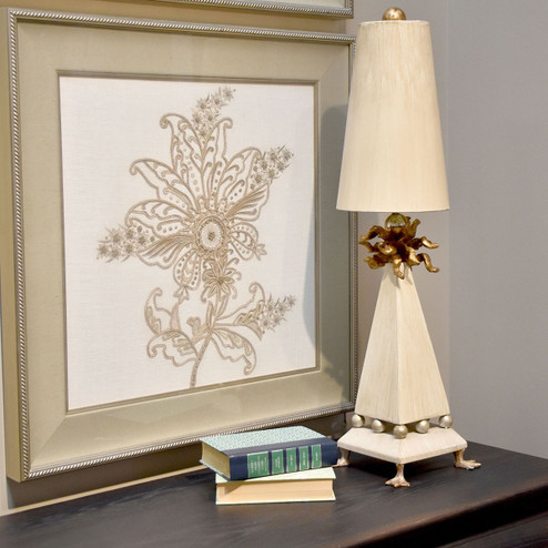 Leda One Light Table Lamp in Cream Patina With Gold Leaf (175|TA1001)