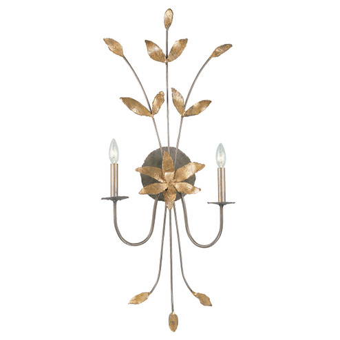 Simone Two Light Wall Sconce in Silver w/Gold Leaf Blossom (175|SC1148-2)