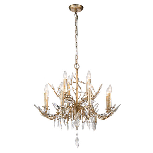 Flambeau 12 Light Chandelier in Silver w/Antique Glaze (175|CH6154-12)