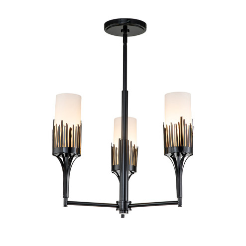 Sawgrass Three Light Chandelier in Matte Black (175|CH20319BLK-3)