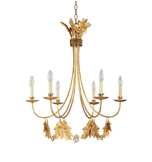 Sweet Olive Six Light Chandelier in Distressed Gold (175|CH1159-6)