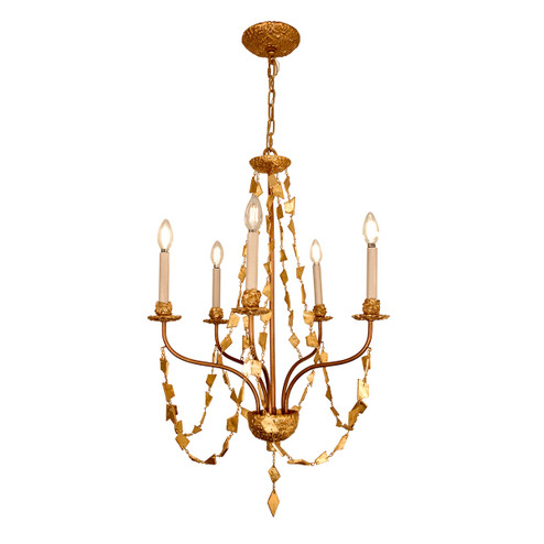 Mosaic Five Light Chandelier in Antique Gold (175|CH1158-5)