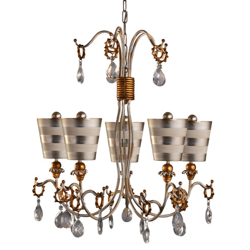Tivoli Five Light Chandelier in Cream Patina w/ Silver and Gold (175|CH1038-S)