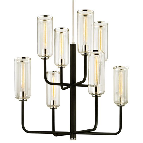 Aeon Eight Light Chandelier in Textured Black & Polish Nickel (67|F6278-TBK/PN)