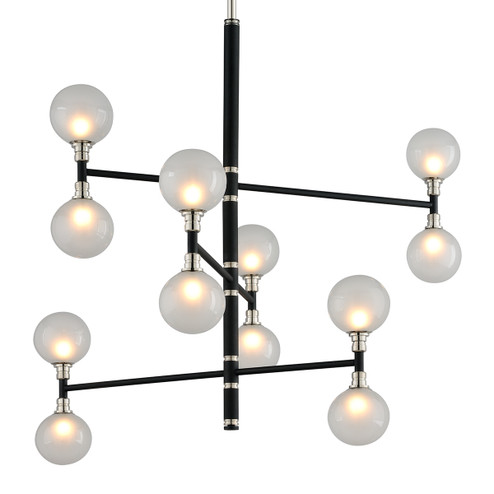 Andromeda 12 Light Chandelier in Textured Black & Polish Nickel (67|F4826-TBK/PN)