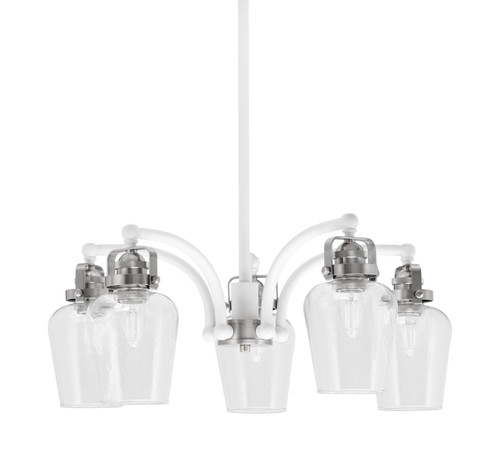 Easton Five Light Chandelier in White & Brushed Nickel (200|1945-WHBN-210)
